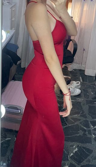 Vestido rojo largo de fiesta