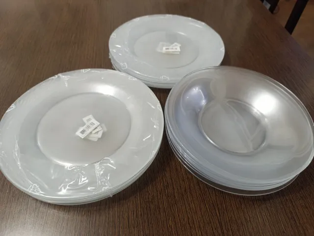 Vajilla de platos transparente