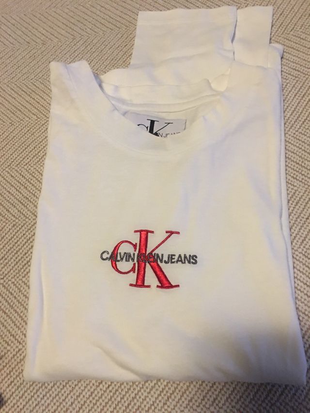 Camiseta Calvin Klein Jeans Blanca Mujer