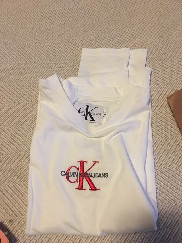 Camiseta Calvin Klein Jeans Blanca Mujer