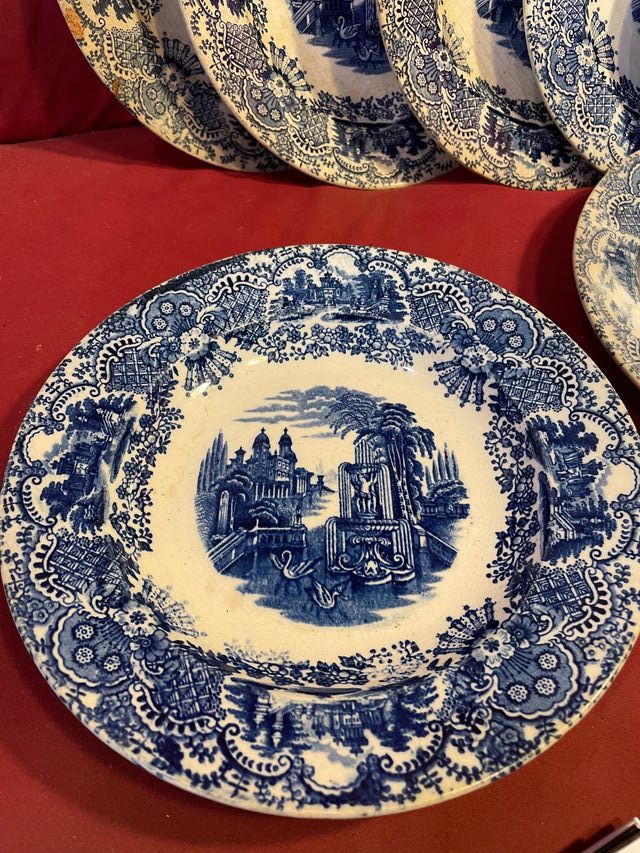 Platos llanos cerámica Pickman antiguo