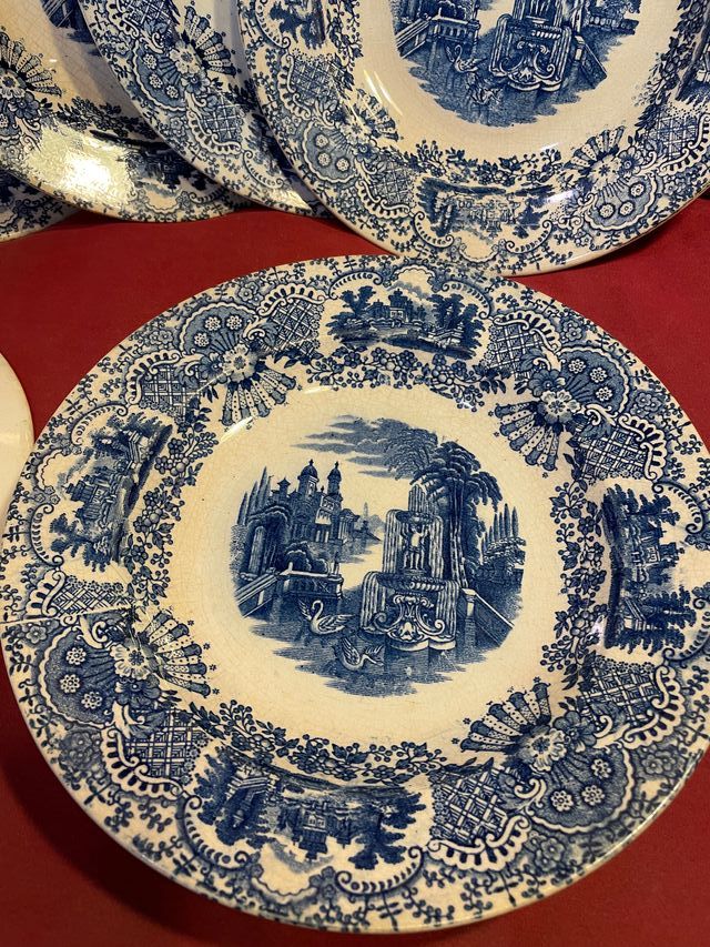 Platos llanos cerámica Pickman antiguo