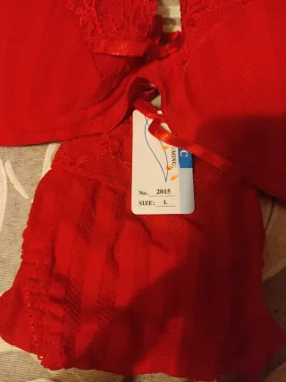 Conjunto lencería rojo fin de año