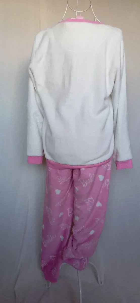 Pijama Barbie Invierno Corazón Rosa Blanco
