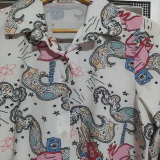 Camisa estampada manga larga