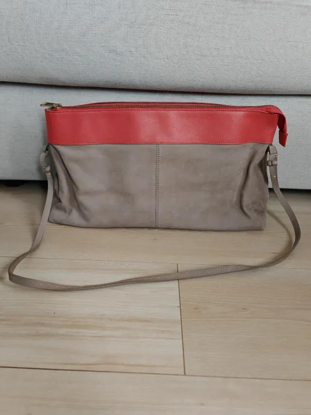 Borsa Beige e Rossa