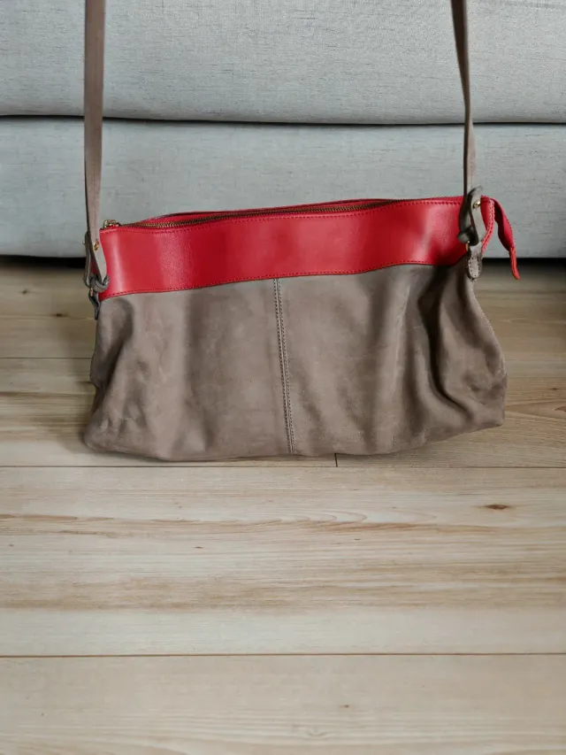 Borsa Beige e Rossa
