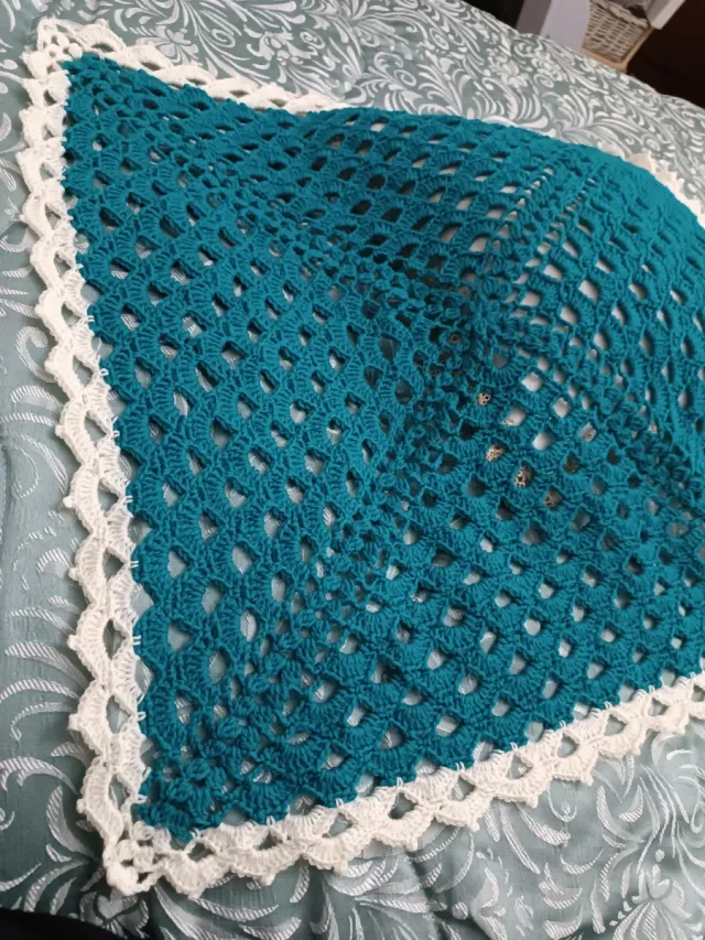 Copertina neonato uncinetto lana