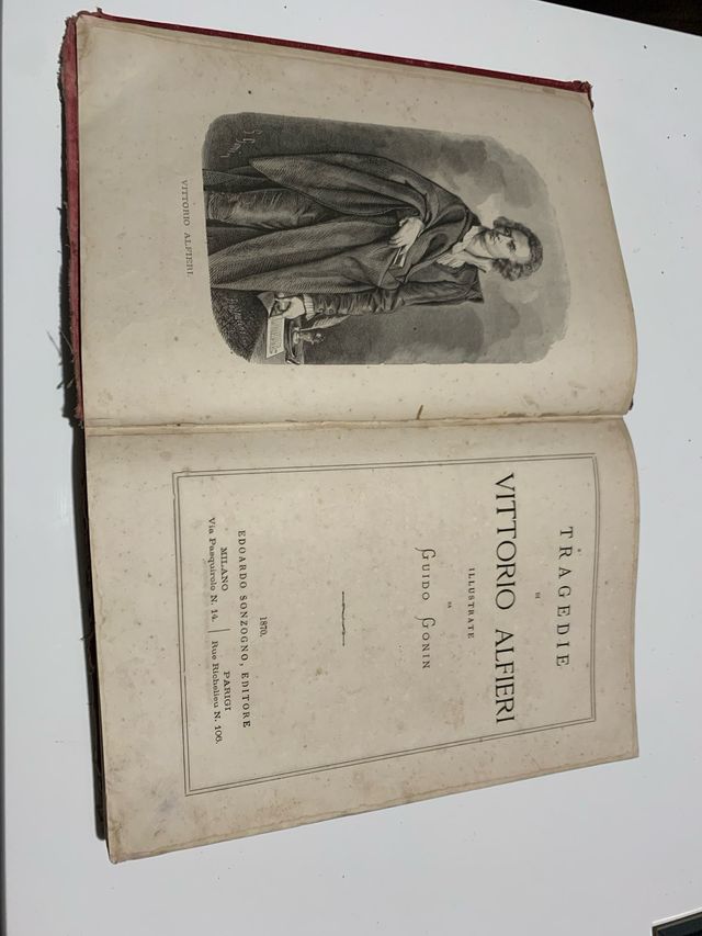 Libro Antico Tragedie di Vittorio Alfieri