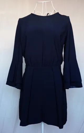 Mono Zara azul manga acampanada