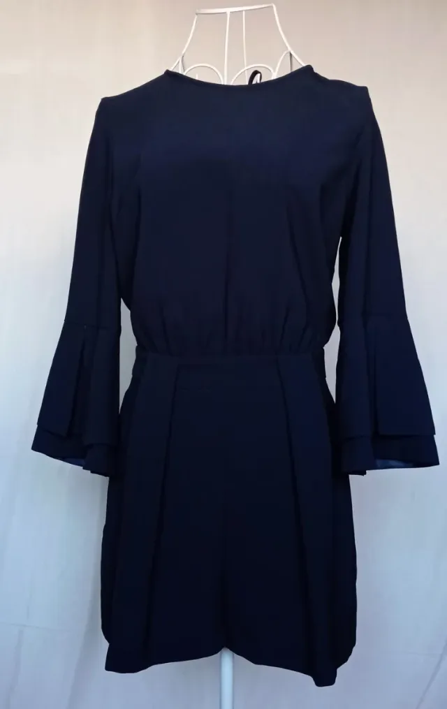 Mono Zara azul manga acampanada