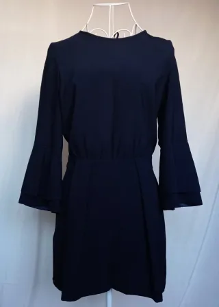 Mono Zara azul manga acampanada