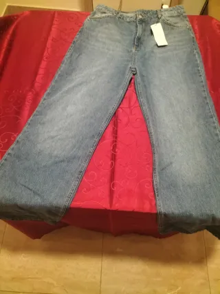 Pantalón vaquero ancho mujer