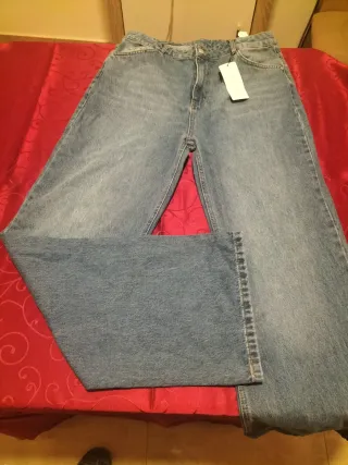 Pantalón vaquero ancho mujer