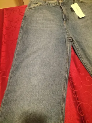 Pantalón vaquero ancho mujer