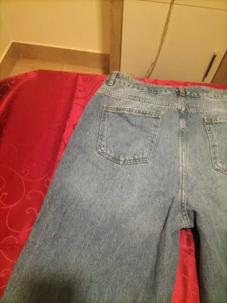 Pantalón vaquero ancho mujer