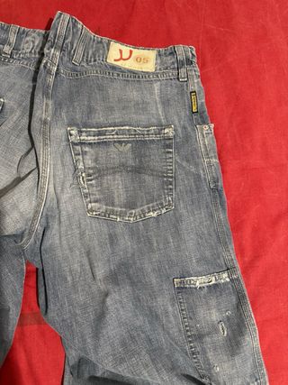 Pantalones Jeans Armani Azules, camales anchos