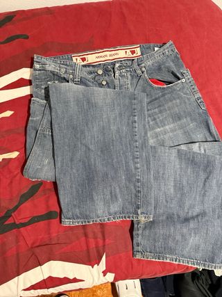 Pantalones Jeans Armani Azules, camales anchos