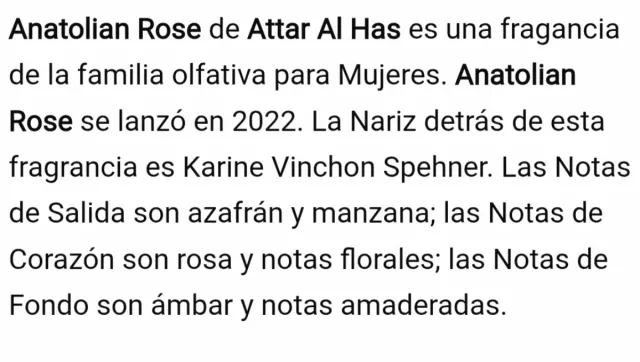 Perfume Anatolian Rose Attar al Has