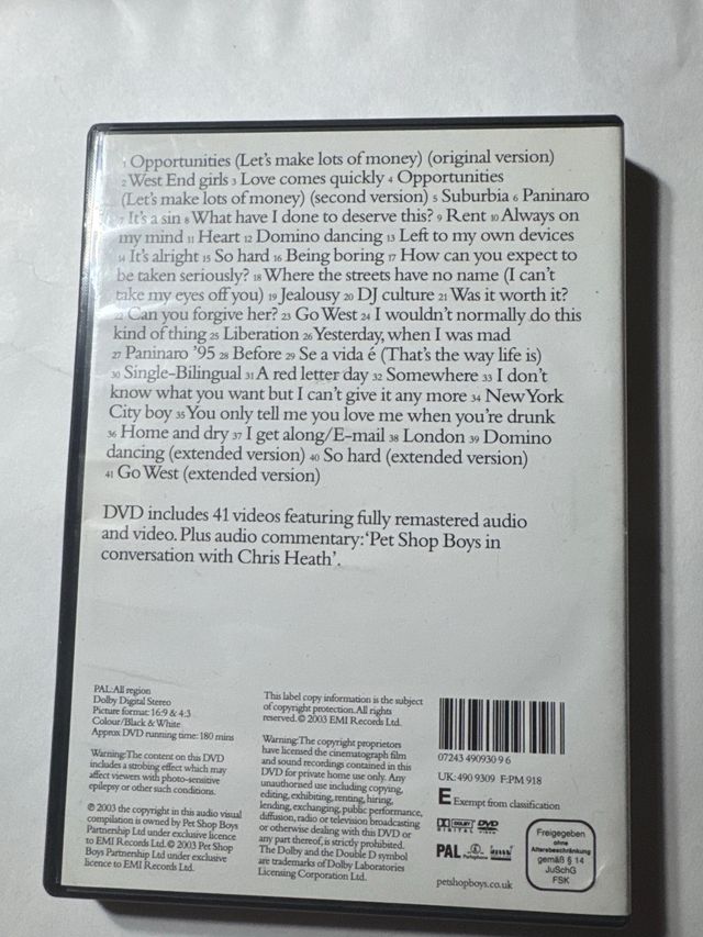 DVD Pet Shop Boys The Videos PopArt