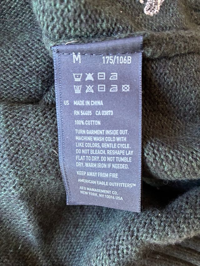 Jersey American Eagle Verde Talla L Algodón 100%