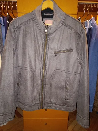 Cazadora motera gris