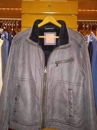 Cazadora motera gris