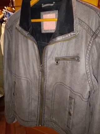 Cazadora motera gris