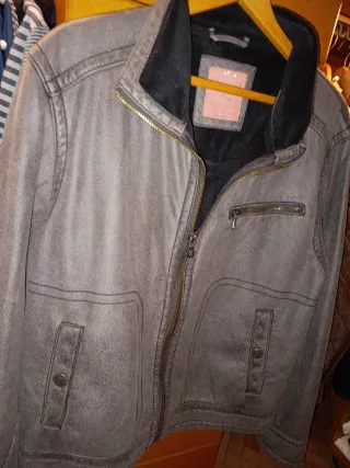 Cazadora motera gris