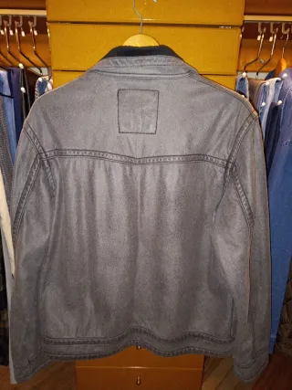 Cazadora motera gris