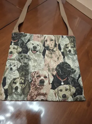 Bolso artesanía estampado perros