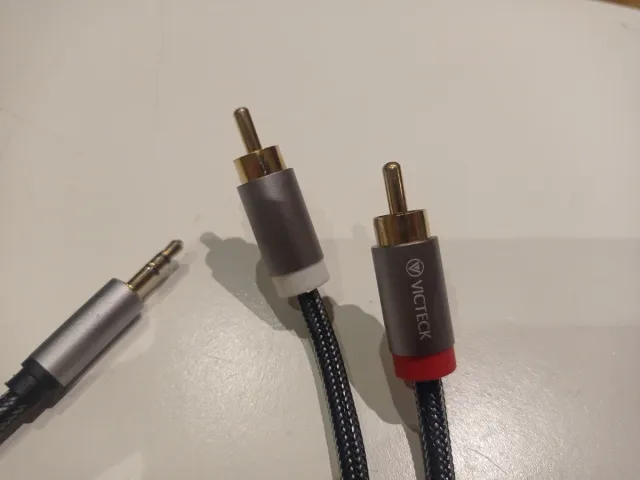 Cable 5 metros RCA a Jack 3.5mm Dorado