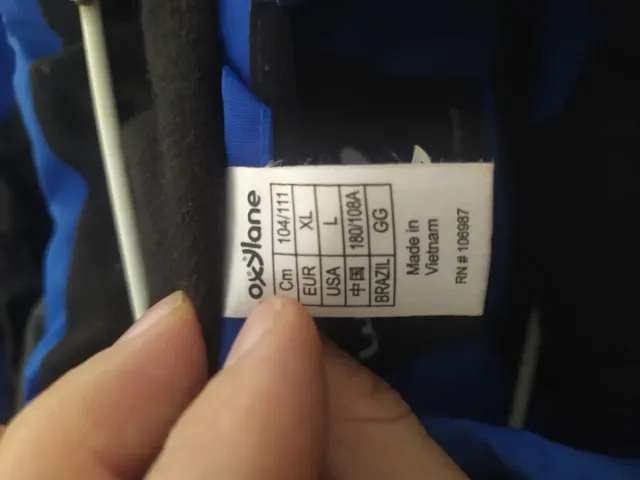 Chaqueta de esquí Wedze azul y blanco Talla XL