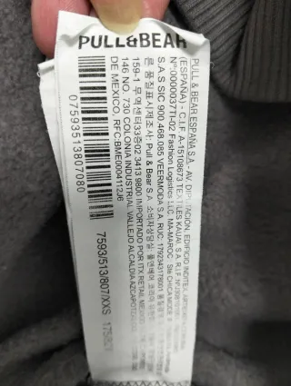 Sudadera gris capucha XXS