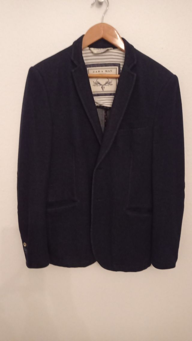 Blazer Zara Hombre Talla M Azul Marino