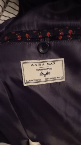 Blazer Zara Hombre Talla M Azul Marino