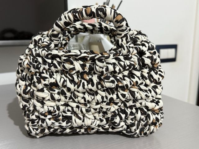 Borsa uncinetto lycra leopardata