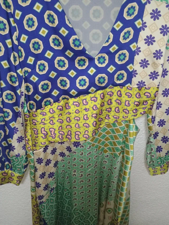 Vestido Zara Estampado Patchwork