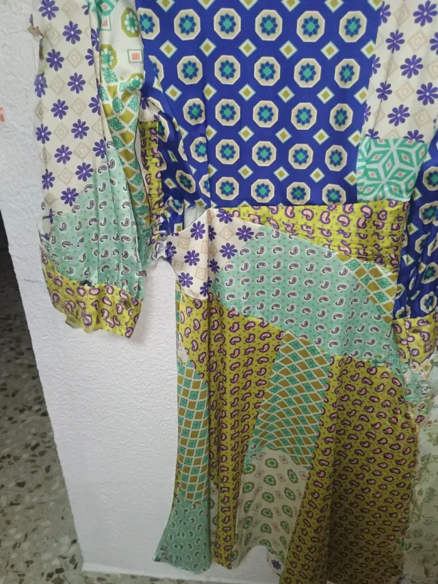 Vestido Zara Estampado Patchwork