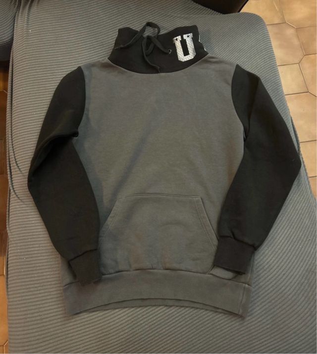 Felpa Pickwick uomo anni '90 grigia/nera