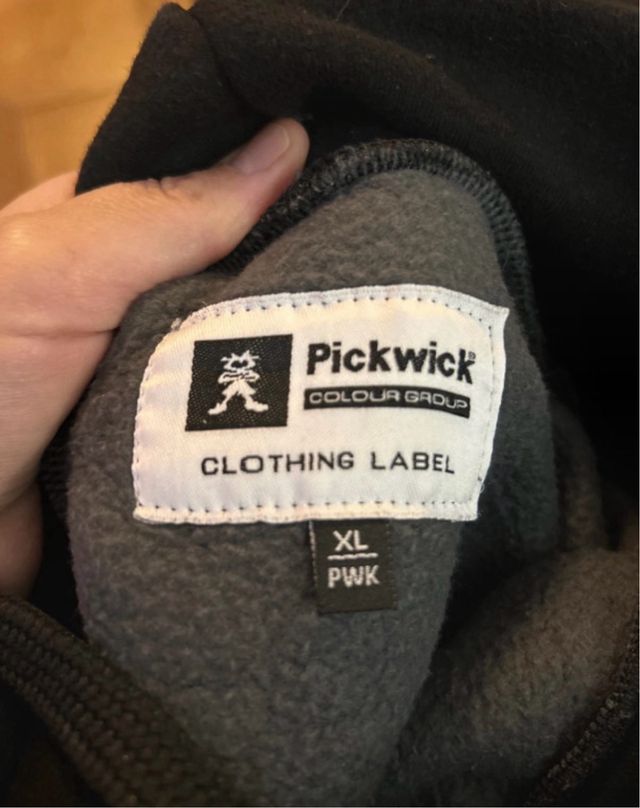 Felpa Pickwick uomo anni '90 grigia/nera