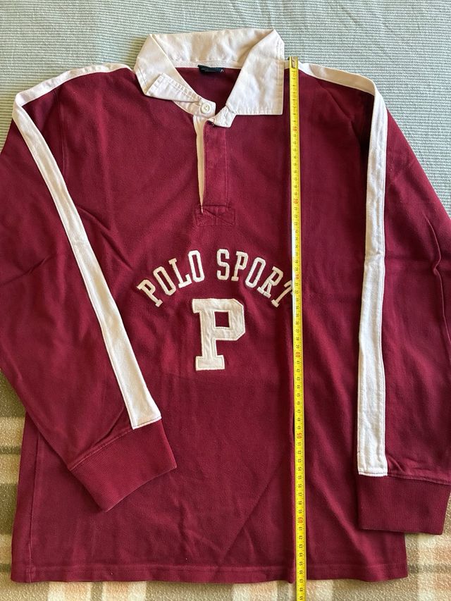 Polo Ralph Lauren Manga Larga Roja y Blanca-