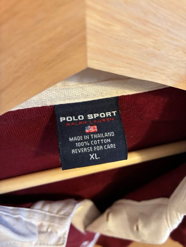 Polo Ralph Lauren Manga Larga Roja y Blanca-