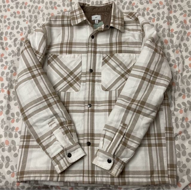 Chaqueta H&M acolchada cuadros beige