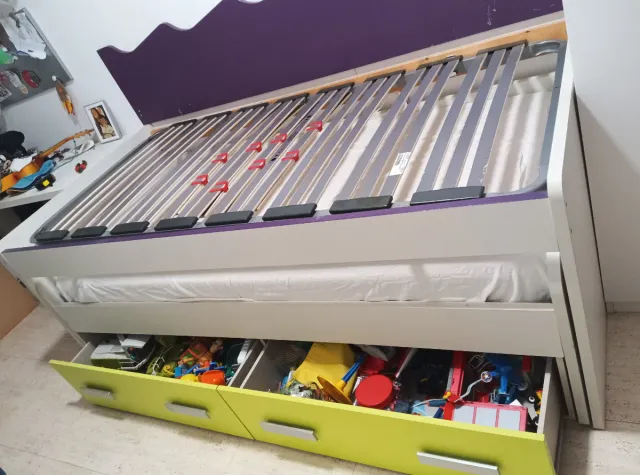 Cama nido con cajones 1,90x90