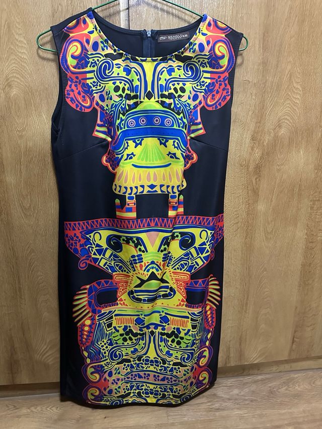 Vestido estampado tribal multicolor