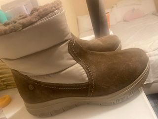 Botines de piel beige/marrón talla 41