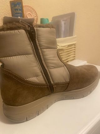 Botines de piel beige/marrón talla 41