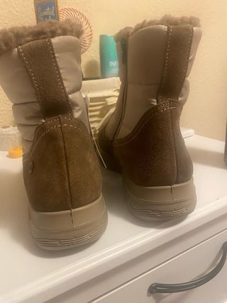 Botines de piel beige/marrón talla 41