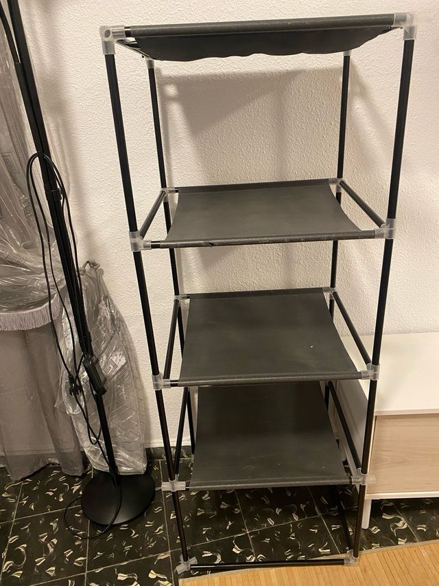 Estantería Metálica y Tela Gris 3